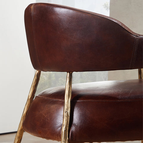 Giacometti semi-circular Leather Armchair