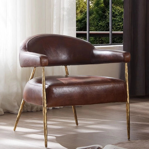 Giacometti semi-circular Leather Armchair