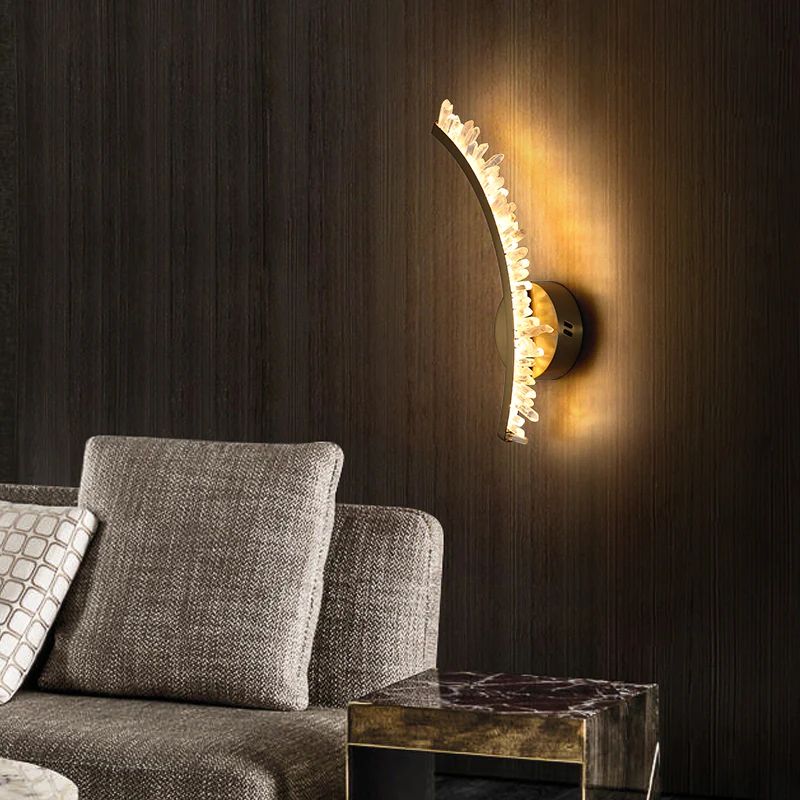 Gina Rock Crystal Bracket Wall Sconce