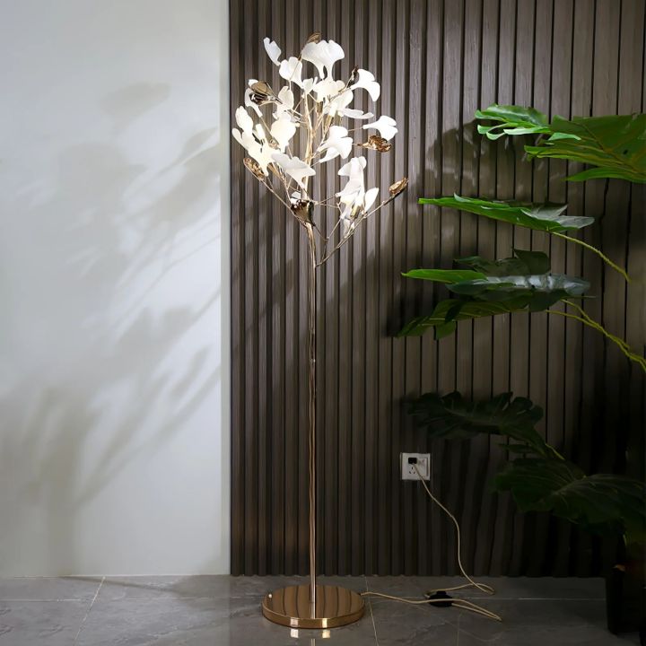 Ceramic Gingko Leaf Floor Lamp