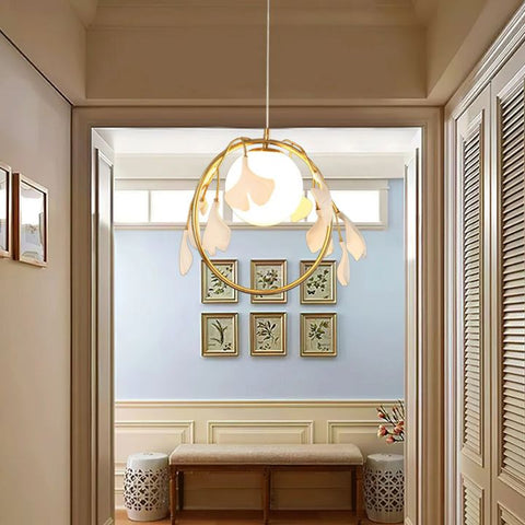 Ceramic Gingko Pendant Lamp