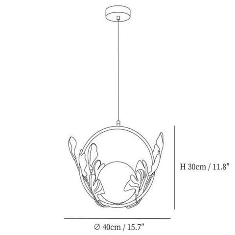 Ceramic Gingko Pendant Lamp