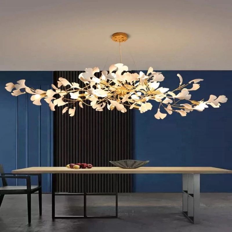 Ceramic Ginkgo C Branch Chandelier