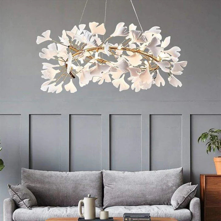 Housegent Luxury Ceramic Ginkgo Chandelier