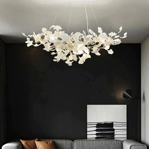 Housegent Luxury Ceramic Ginkgo Chandelier