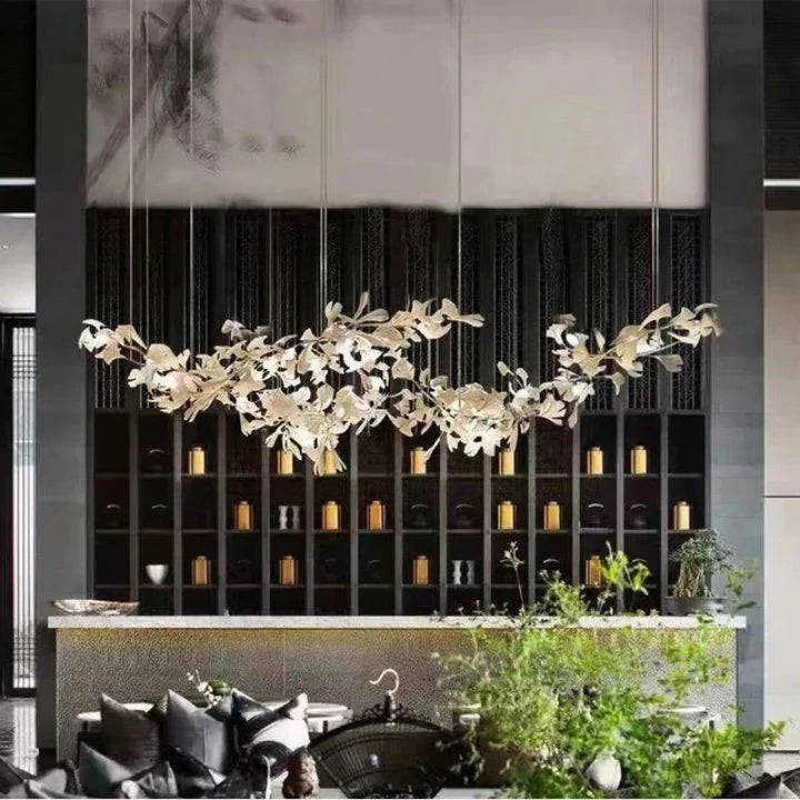 Housegent Luxury Ceramic Ginkgo Chandelier