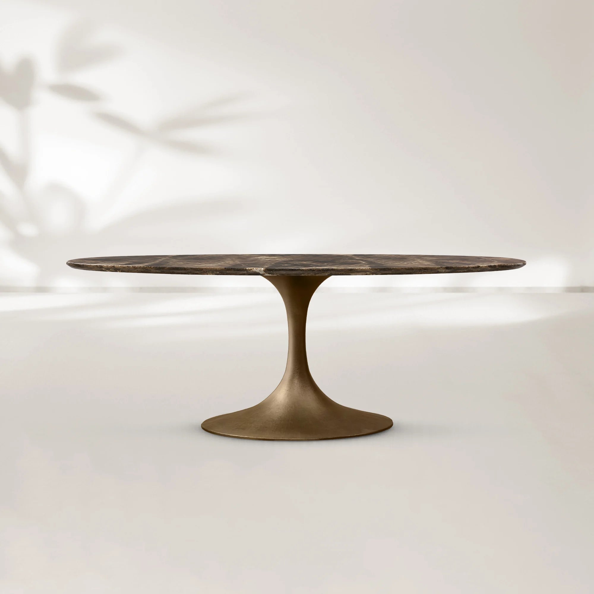 AVRA Oval Stone Dining Table with Oval Base