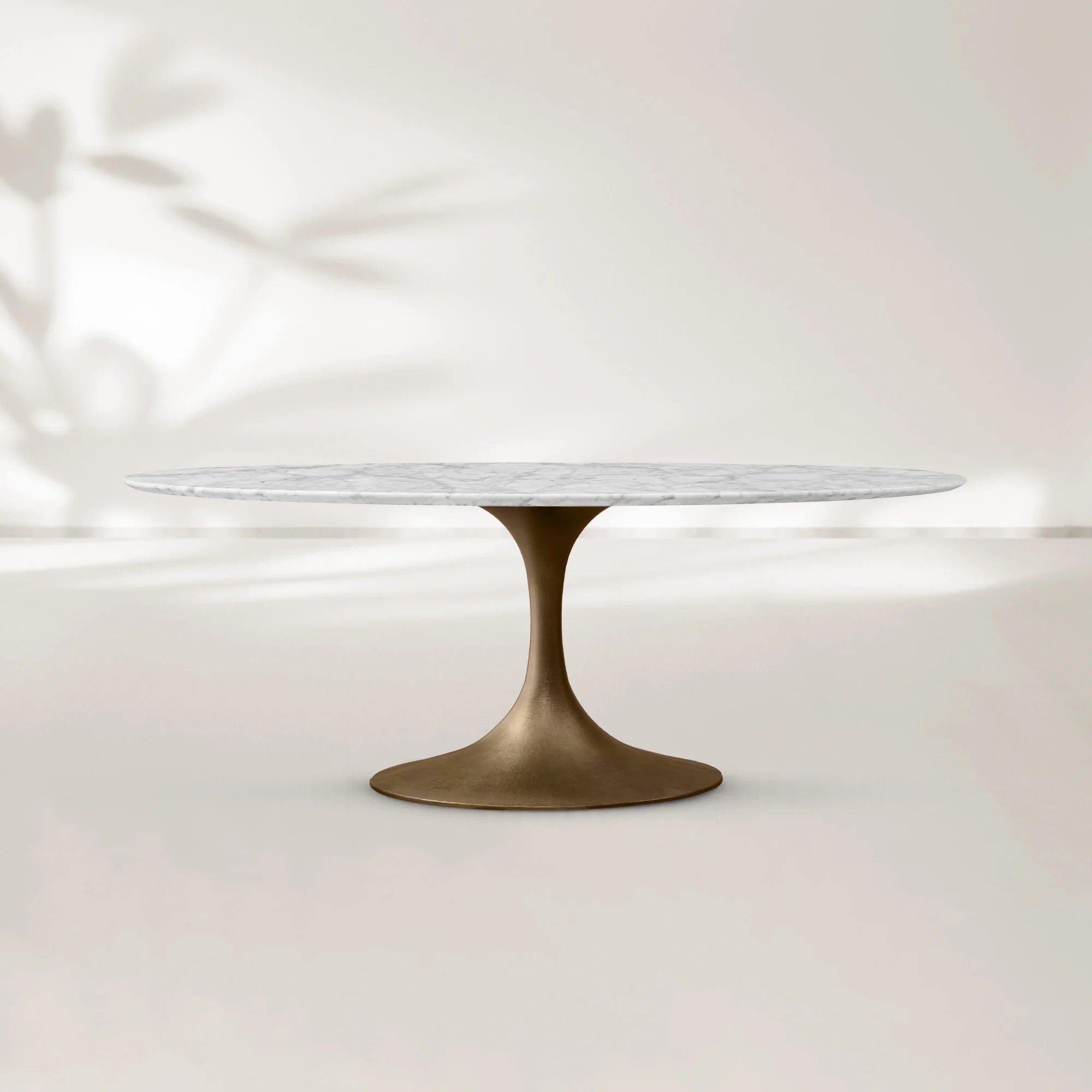 AVRA Oval Stone Dining Table with Oval Base