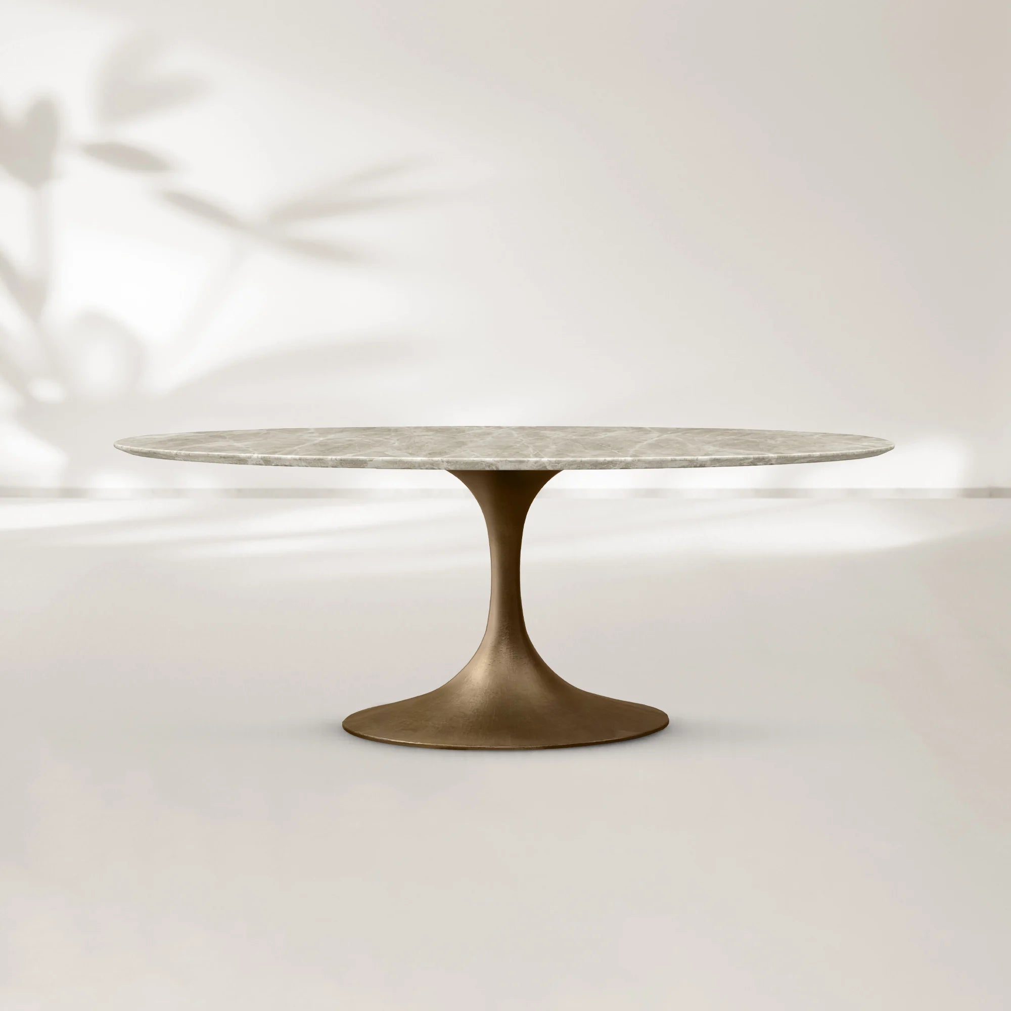 AVRA Oval Stone Dining Table with Oval Base