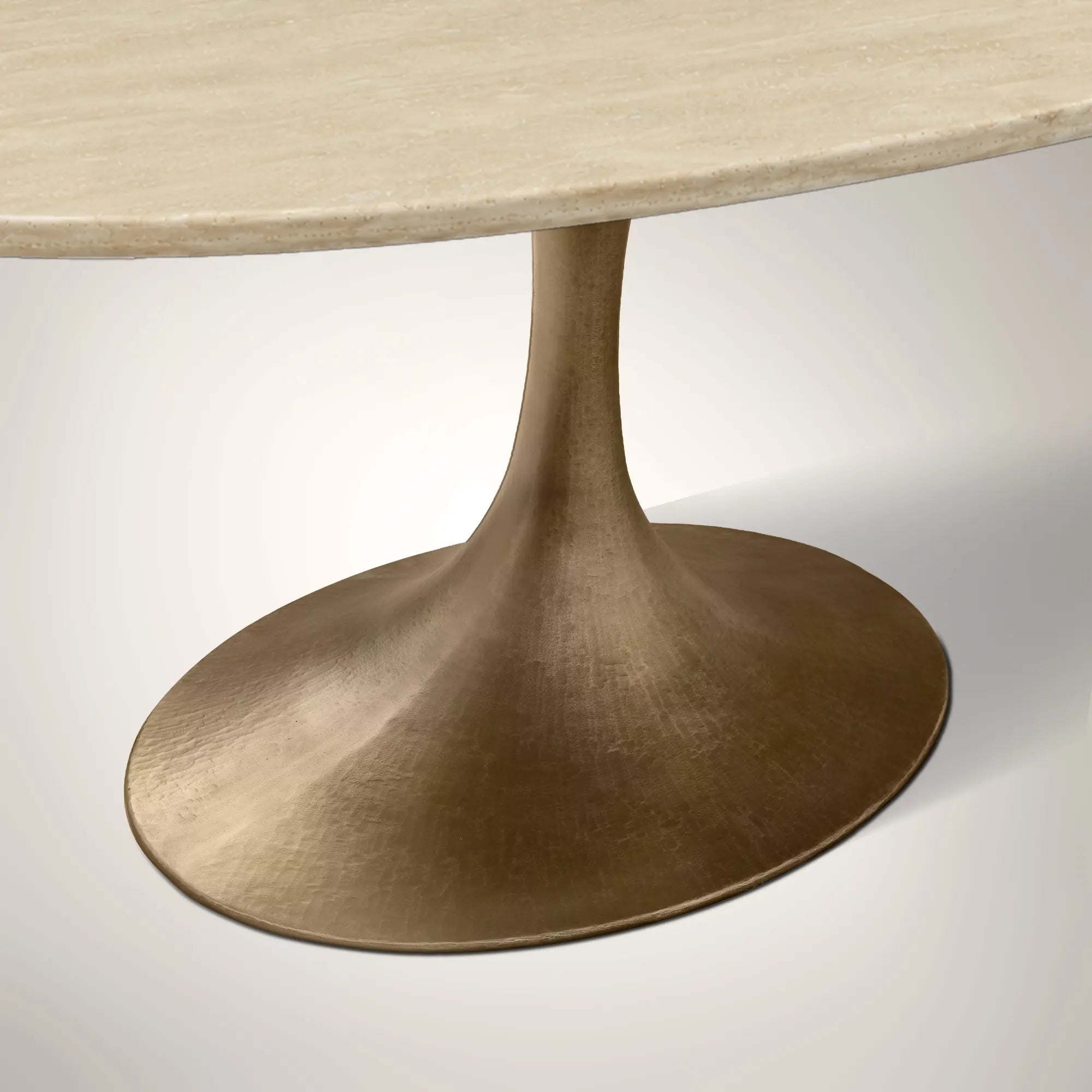 AVRA Oval Stone Dining Table with Oval Base