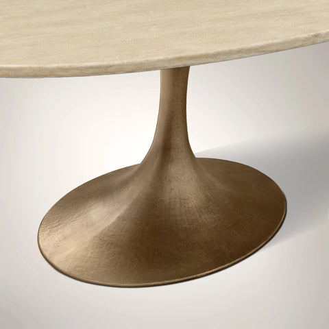 AVRA Oval Stone Dining Table with Oval Base