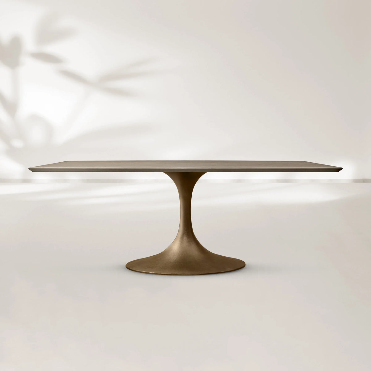 Aero Rectangular Wood Dining Table with Oval Base