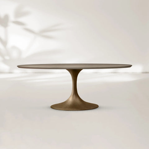AVRA Oval Wood Dining Table with Oval Base