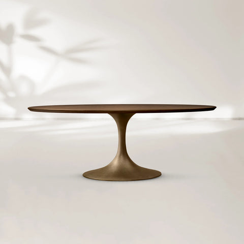 AVRA Oval Wood Dining Table with Oval Base