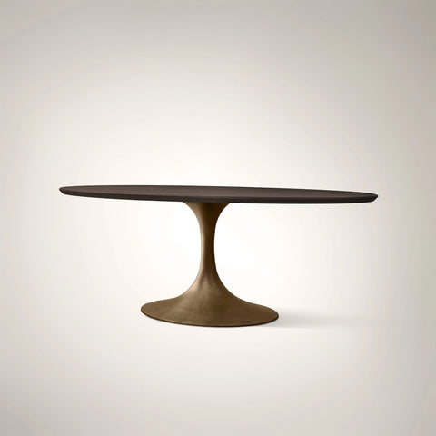 AVRA Oval Wood Dining Table with Oval Base