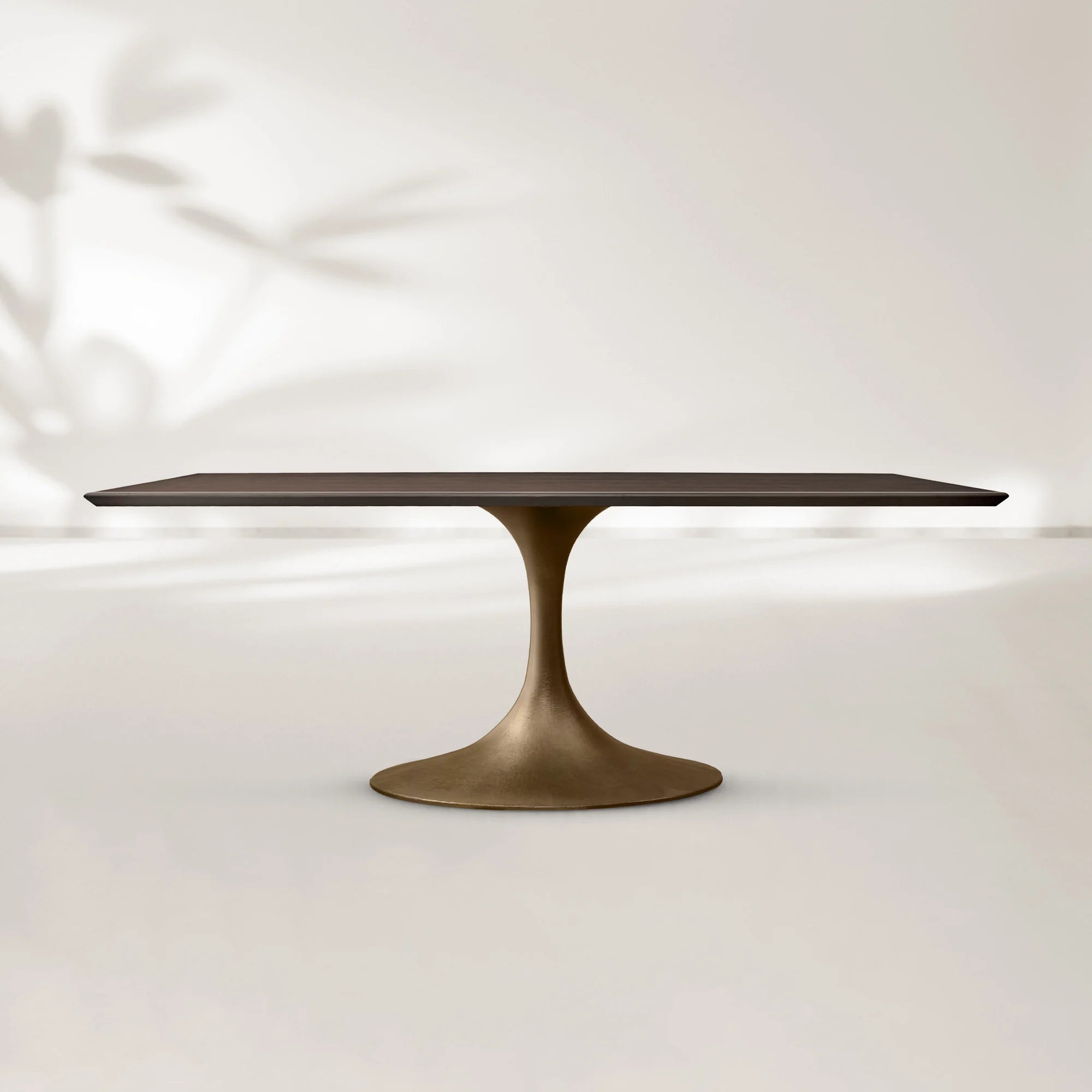 AVRA Rectangular Wood Dining Table with Oval Base