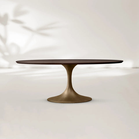 AVRA Oval Wood Dining Table with Oval Base