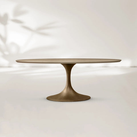 AVRA Oval Wood Dining Table with Oval Base