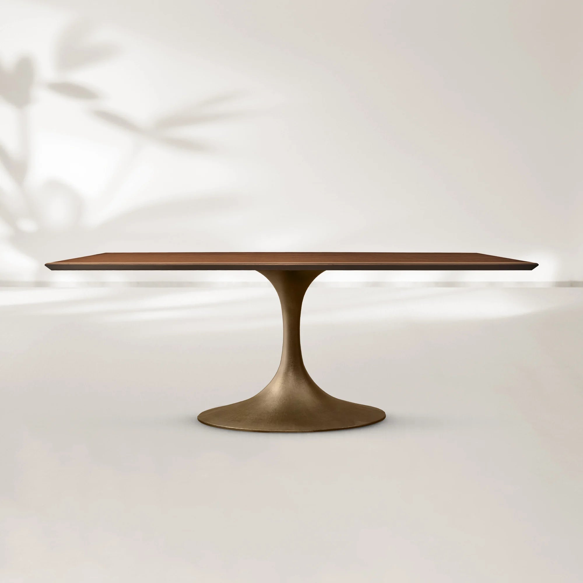 AVRA Rectangular Wood Dining Table with Oval Base