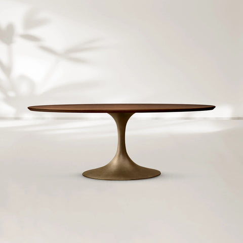 AVRA Oval Wood Dining Table with Oval Base