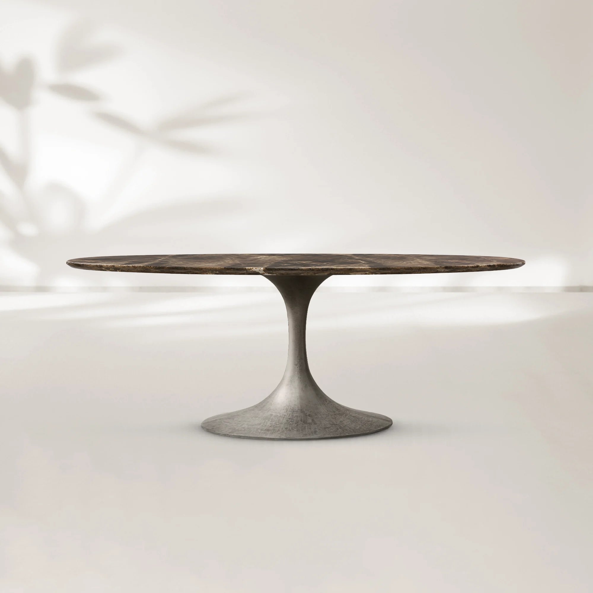 AVRA Oval Stone Dining Table with Oval Base