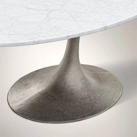 AVRA Oval Stone Dining Table with Oval Base