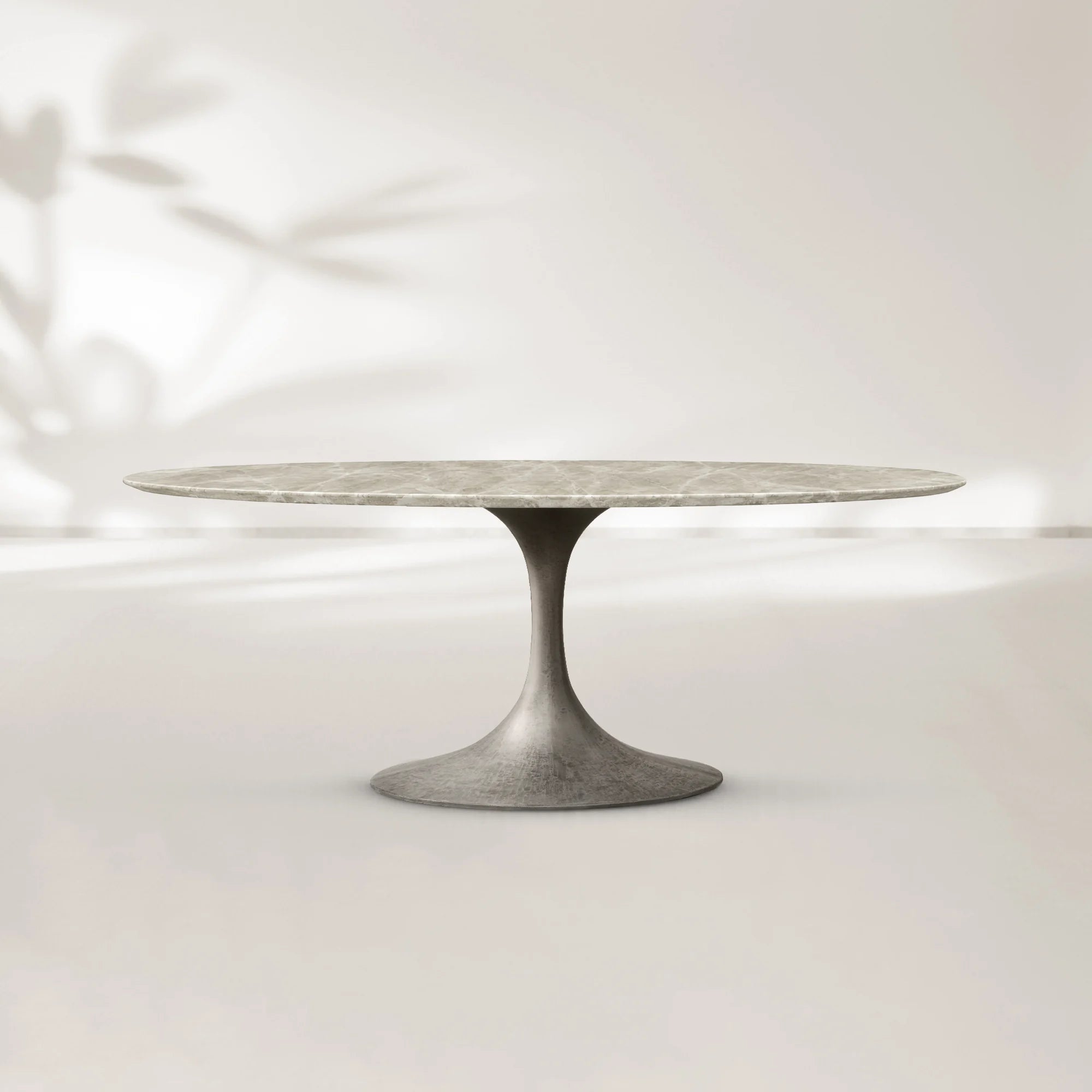 AVRA Oval Stone Dining Table with Oval Base
