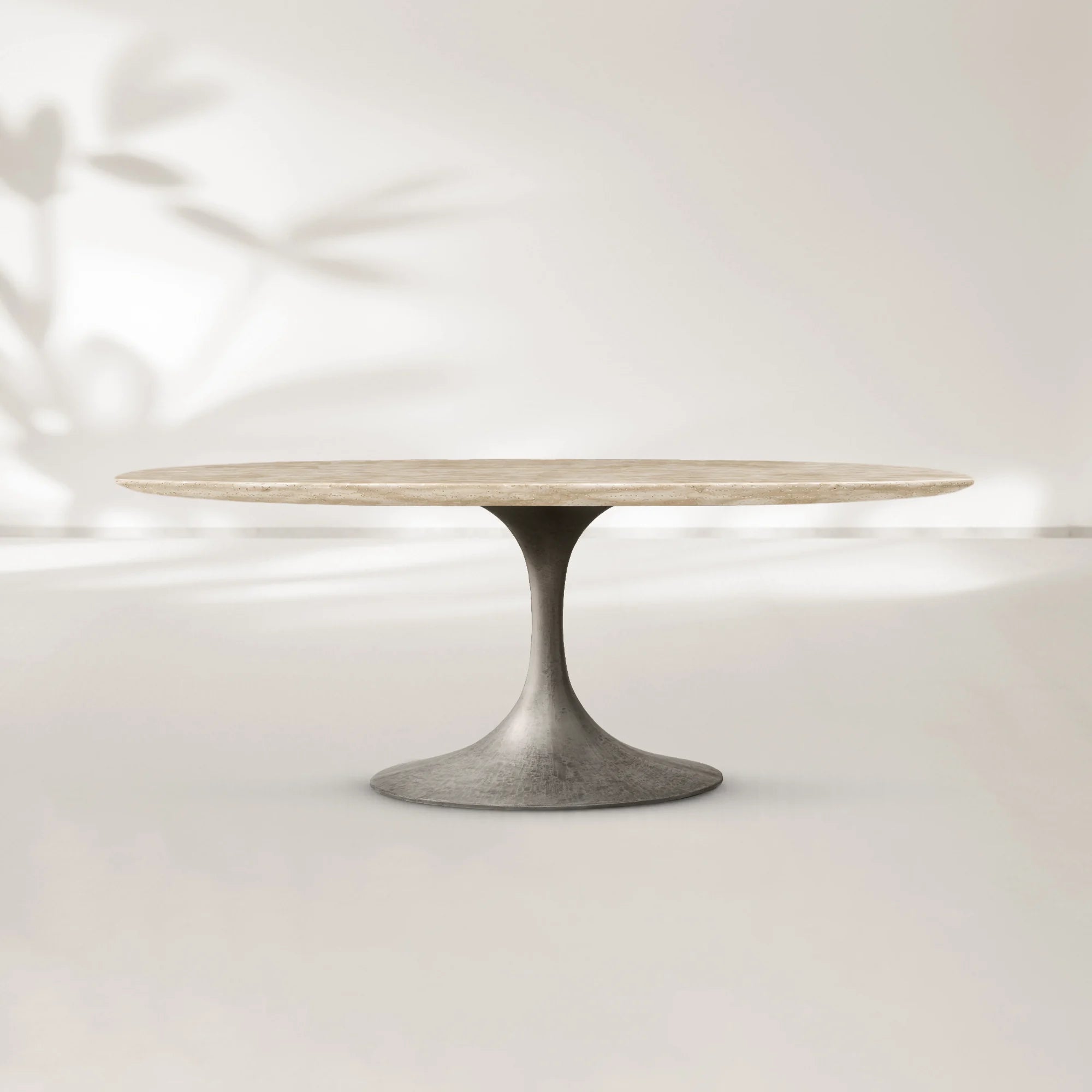 AVRA Oval Stone Dining Table with Oval Base