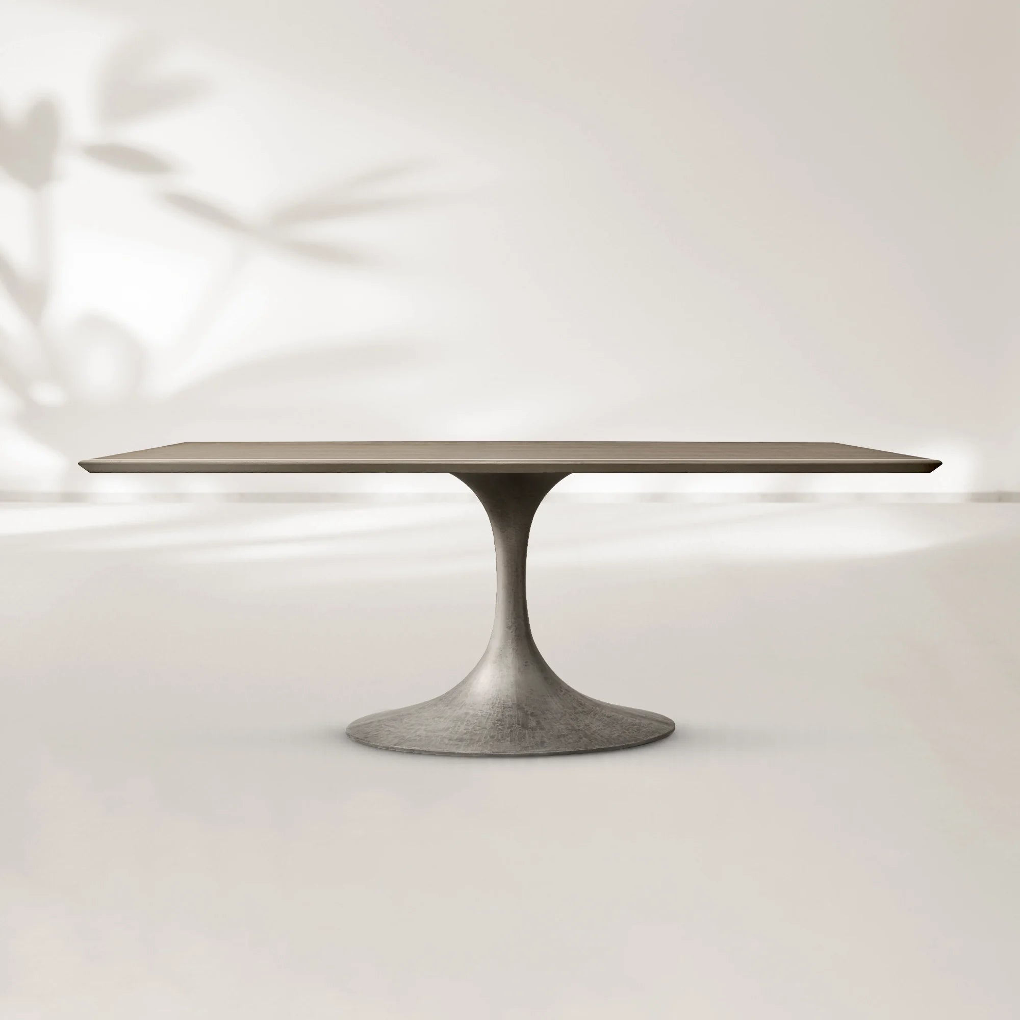 AVRA Rectangular Wood Dining Table with Oval Base