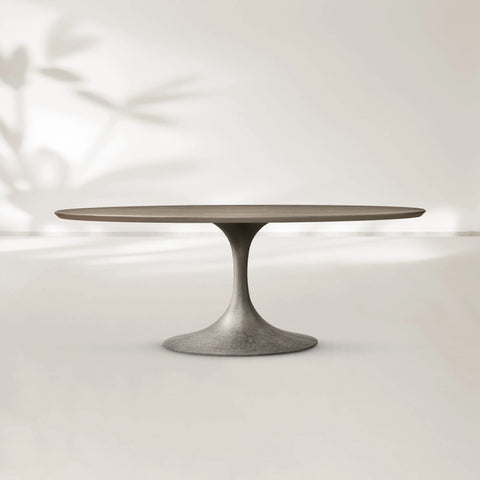 AVRA Oval Wood Dining Table with Oval Base