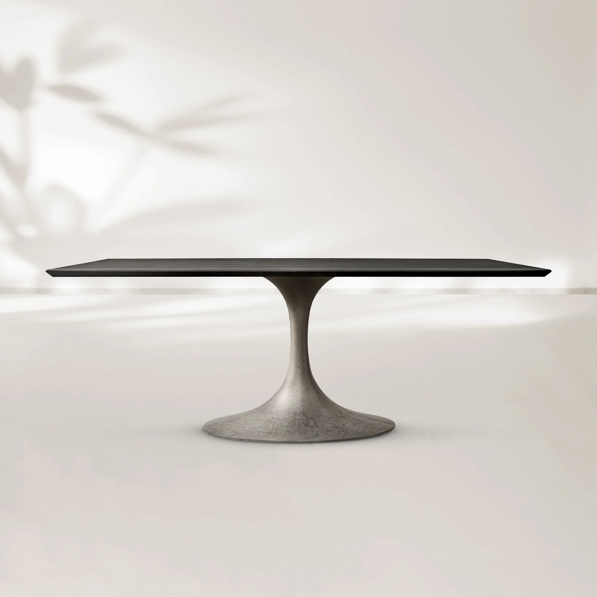 AVRA Rectangular Wood Dining Table with Oval Base