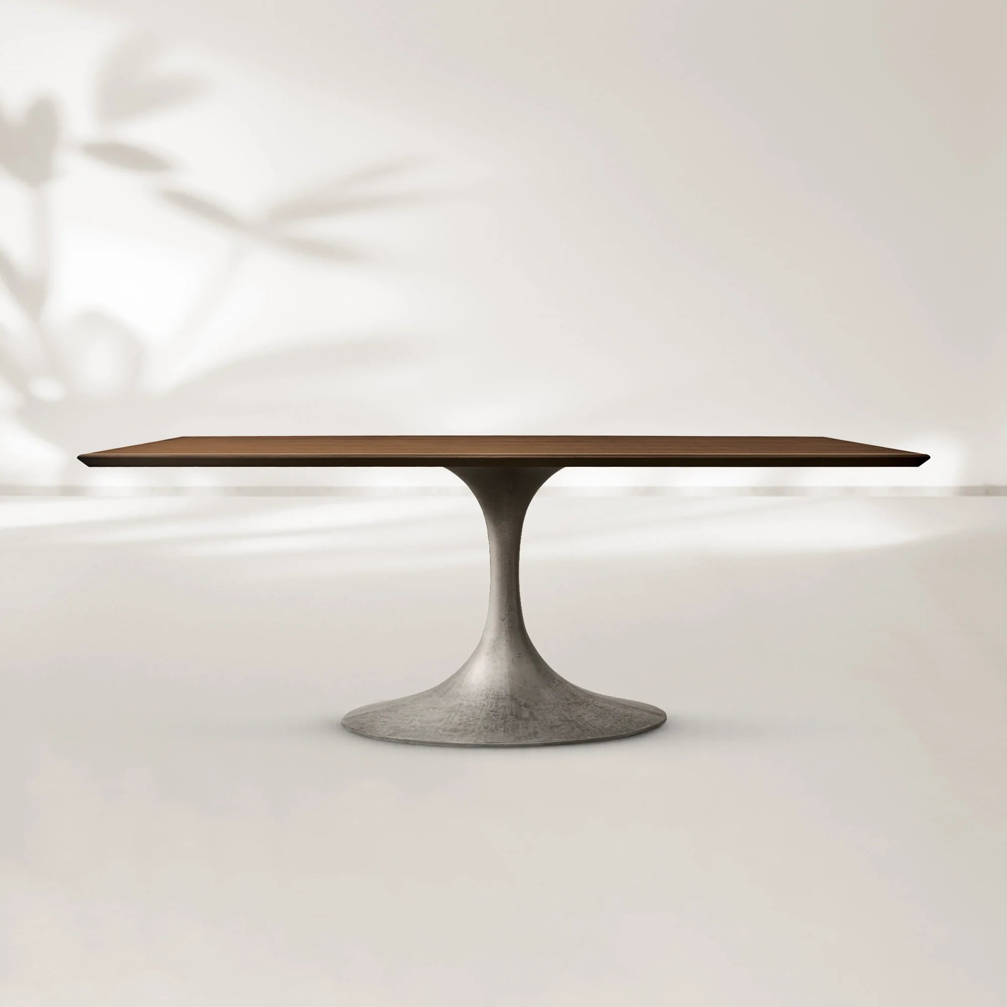 AVRA Rectangular Wood Dining Table with Oval Base