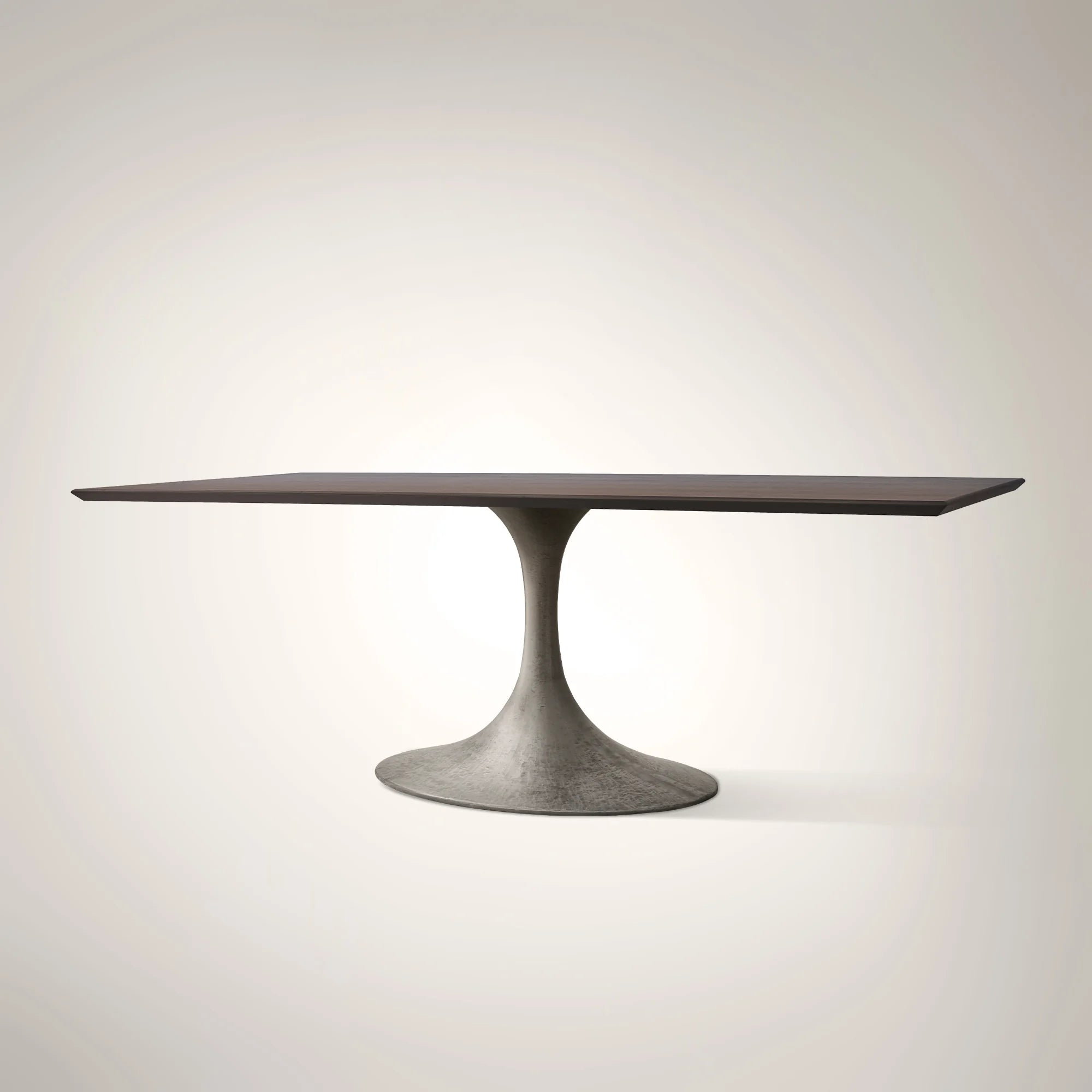 AVRA Rectangular Wood Dining Table with Oval Base