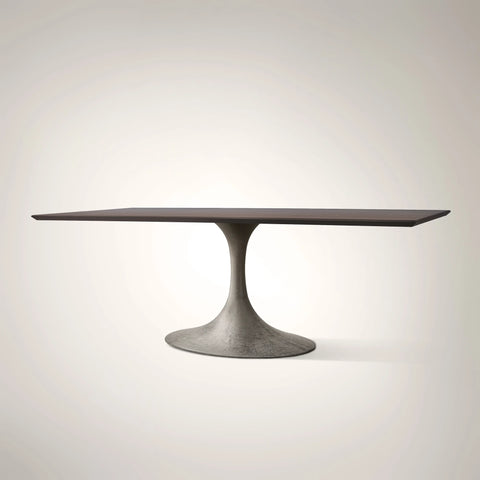 AVRA Rectangular Wood Dining Table with Oval Base
