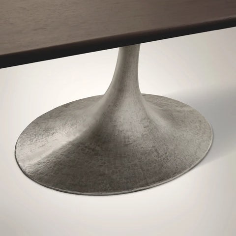 AVRA Rectangular Wood Dining Table with Oval Base