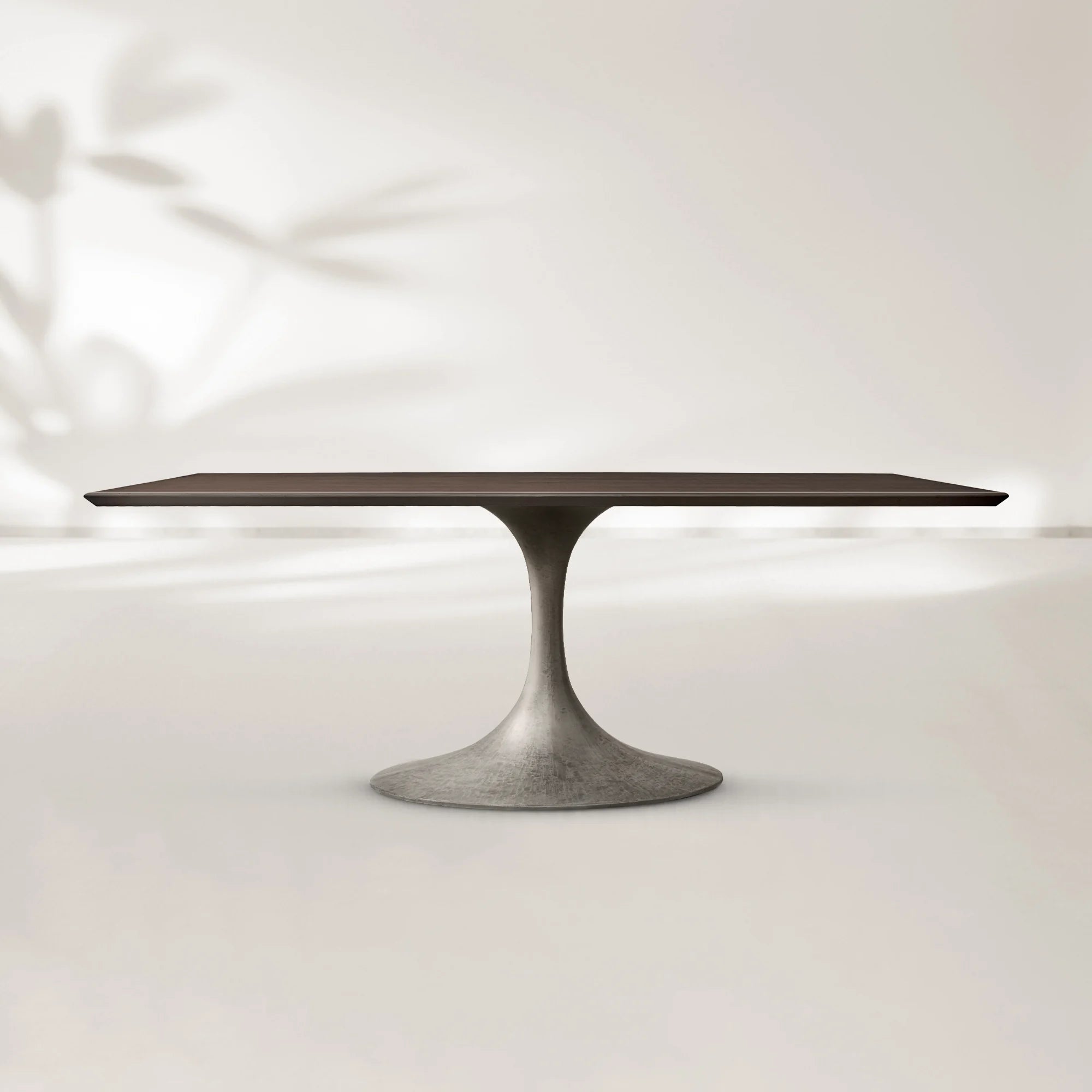 AVRA Rectangular Wood Dining Table with Oval Base