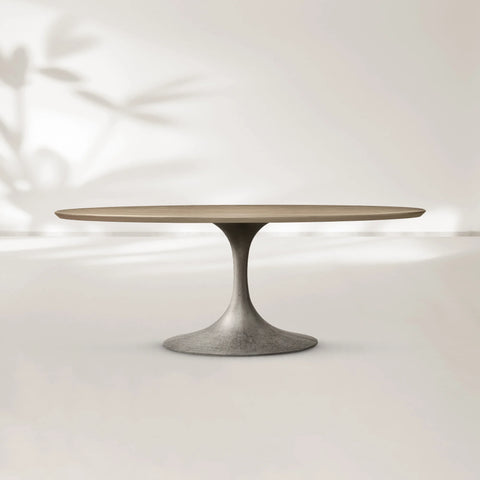 AVRA Oval Wood Dining Table with Oval Base