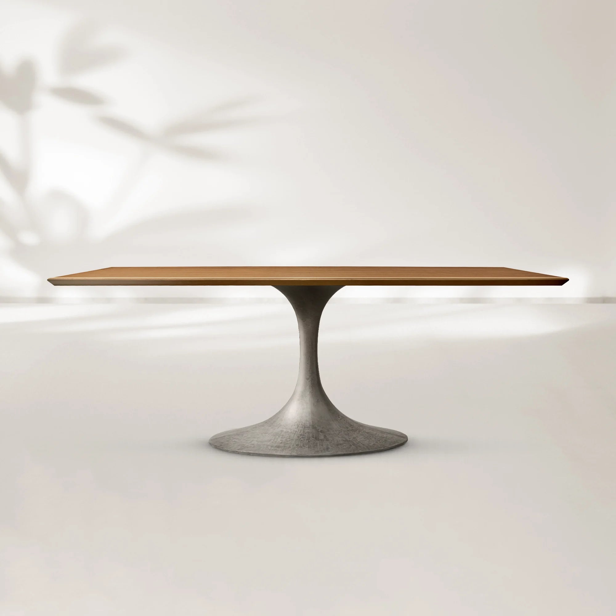 AVRA Rectangular Wood Dining Table with Oval Base