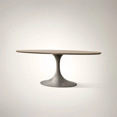 AVRA Oval Wood Dining Table with Oval Base
