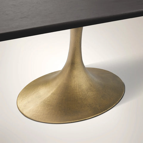 Aero Rectangular Wood Dining Table with Oval Base