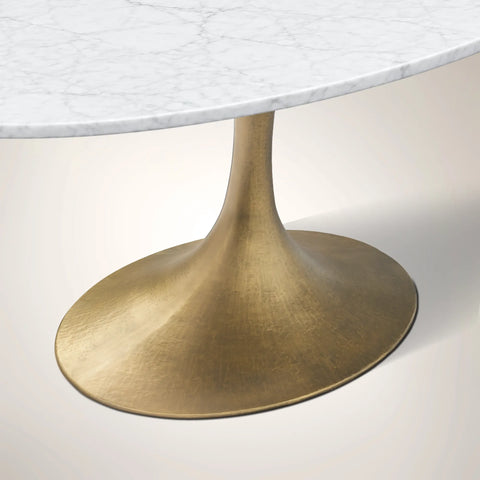 Aero Oval Stone Dining Table with Oval Base