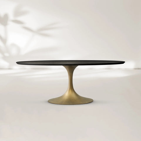 Aero Oval Wood Dining Table with Oval Base
