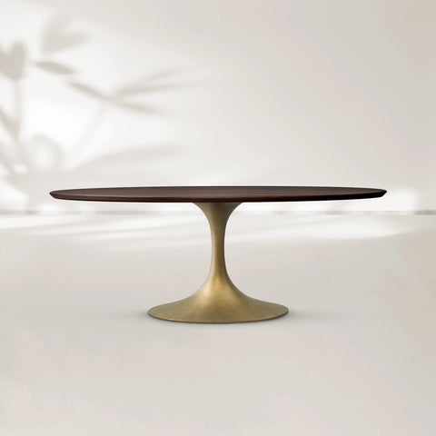 Aero Oval Wood Dining Table with Oval Base