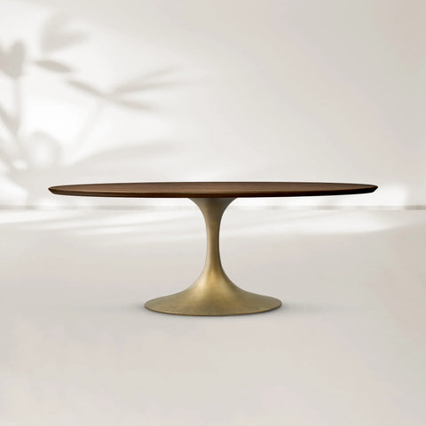 Aero Oval Wood Dining Table with Oval Base