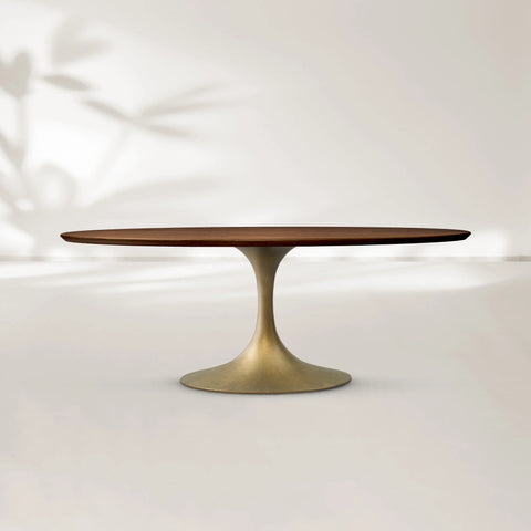 Aero Oval Wood Dining Table with Oval Base