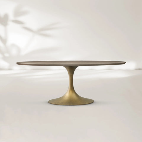 Aero Oval Wood Dining Table with Oval Base