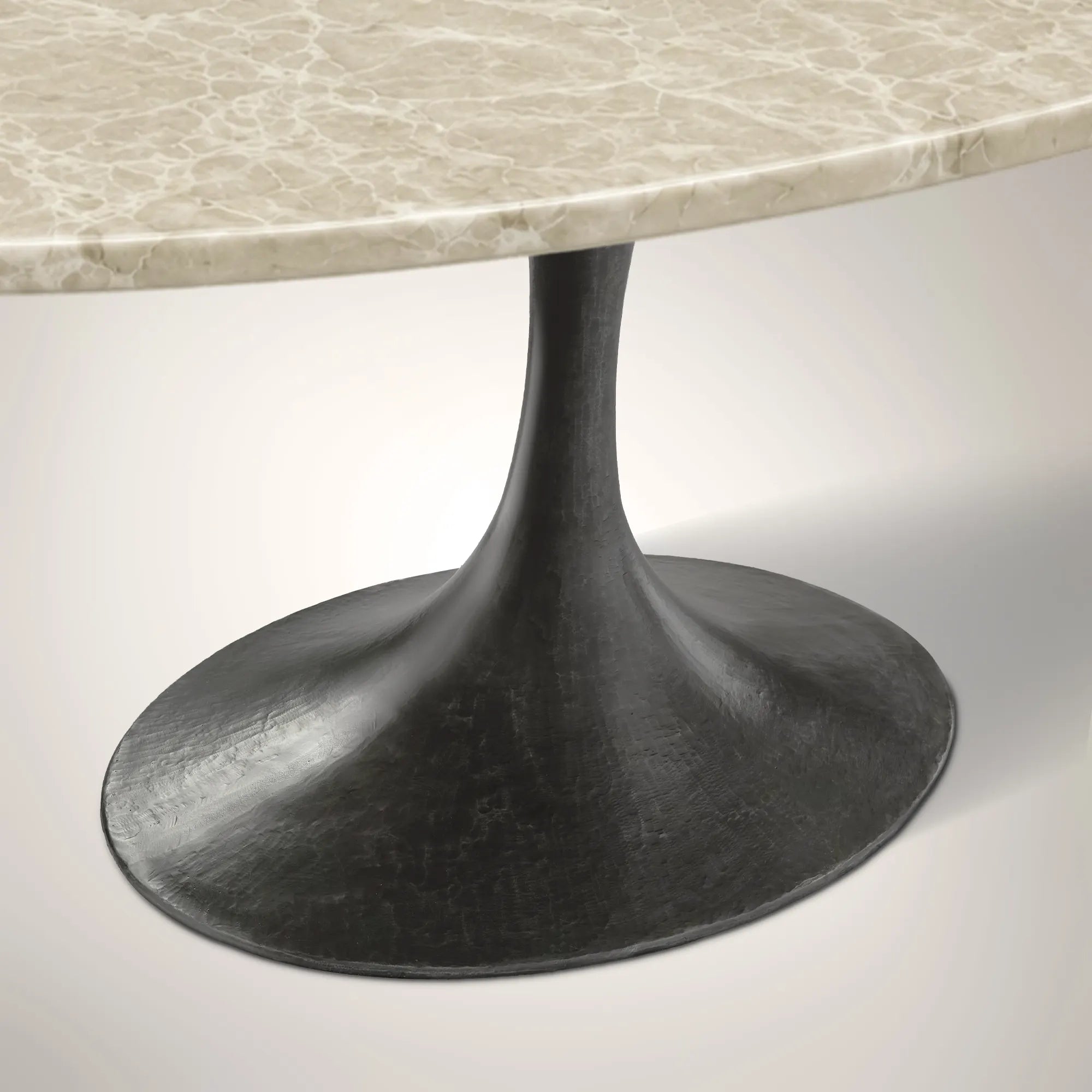 AVRA Oval Stone Dining Table with Oval Base