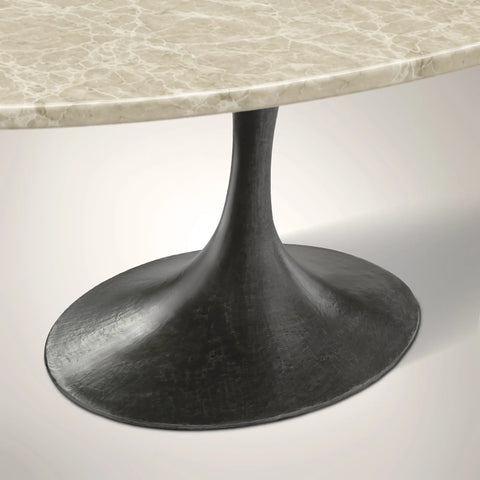 AVRA Oval Stone Dining Table with Oval Base