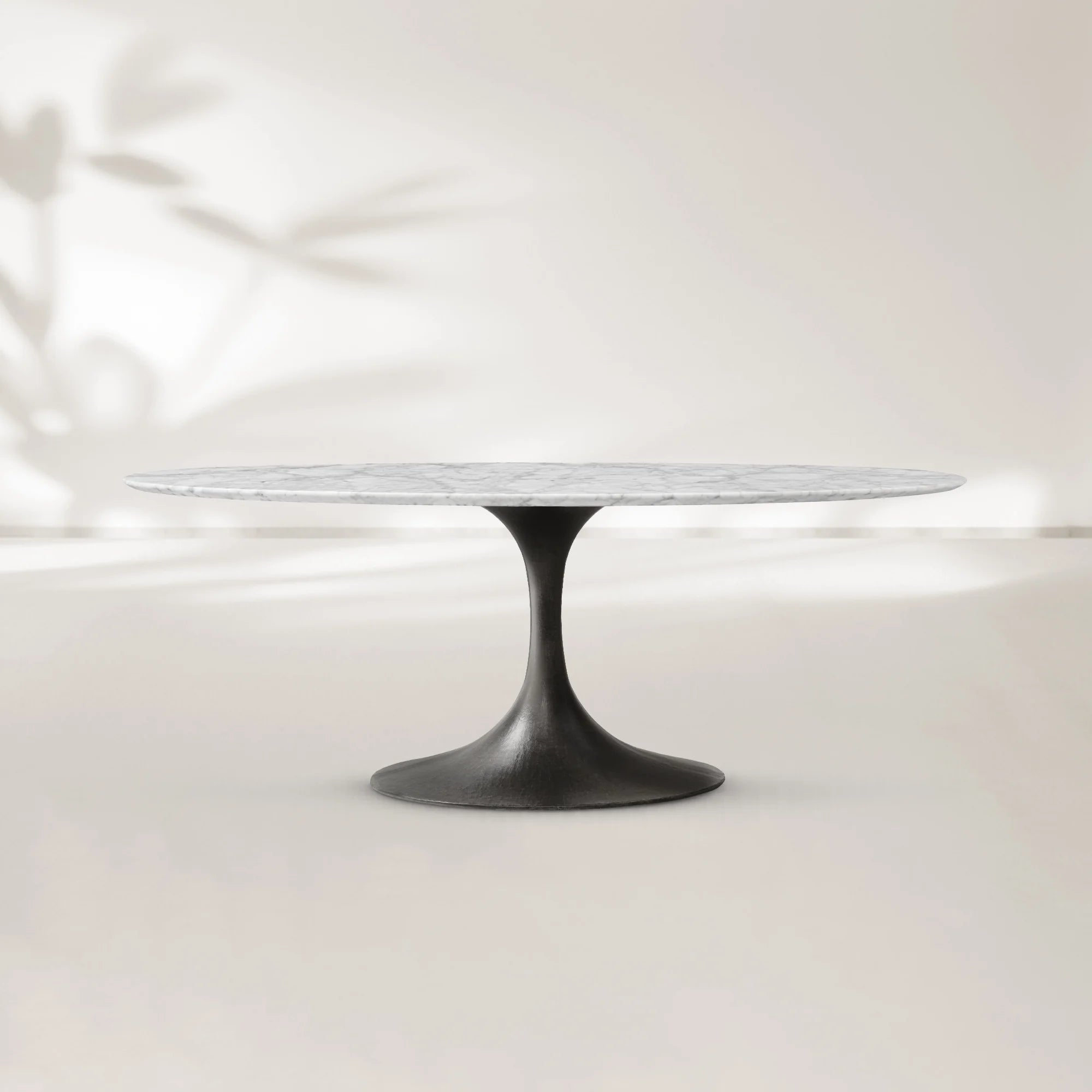 AVRA Oval Stone Dining Table with Oval Base