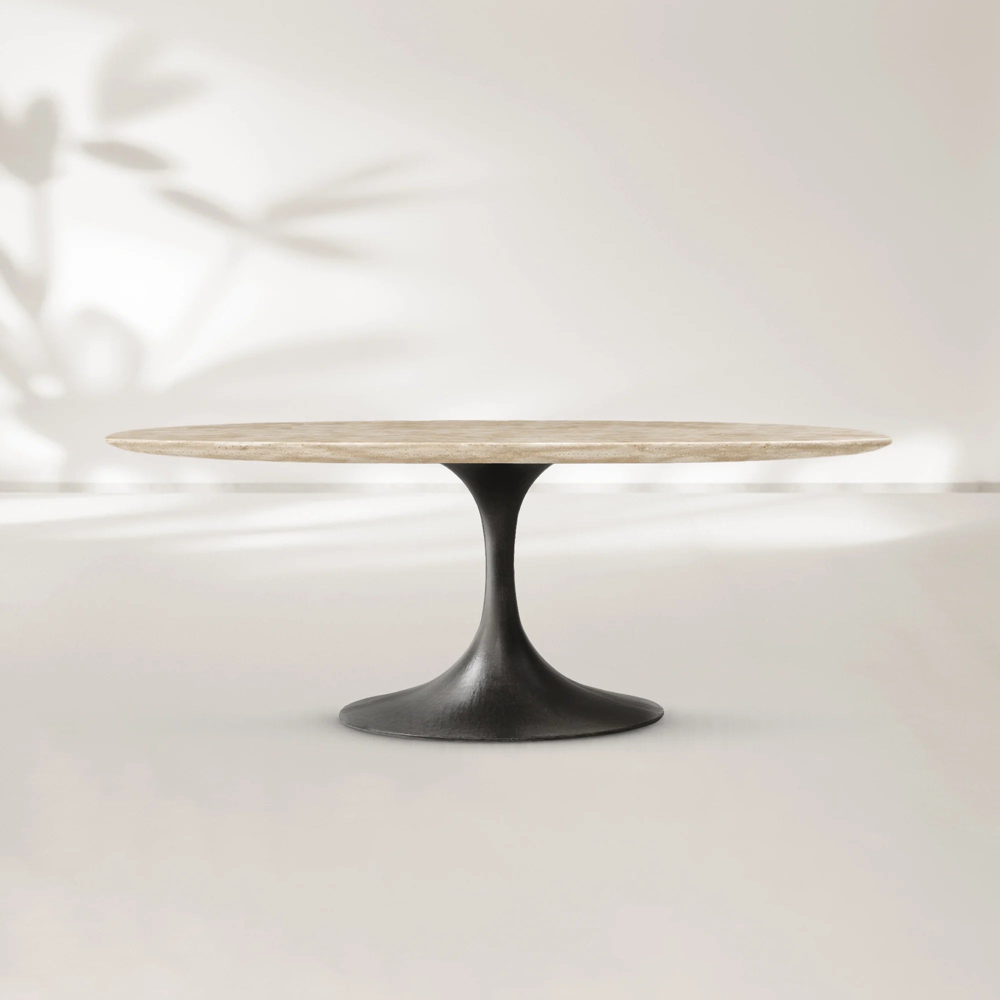 AVRA Oval Stone Dining Table with Oval Base